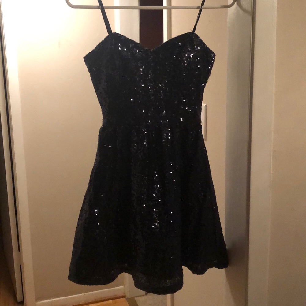 B Darlin black sequin mini dress